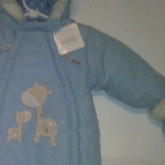 New Warm Baby Snowsuit  in powder blue & side Zip - Picture 2 of 3